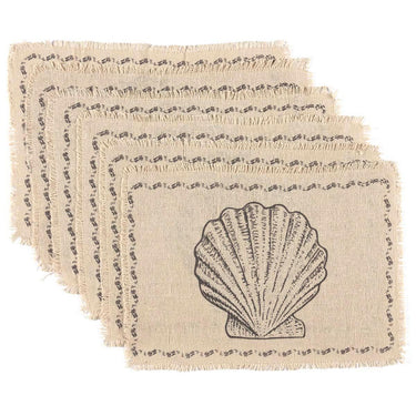 Sandy Creme Burlap Placemat Set of 6 12x18 VHC Brands - The Fox Decor